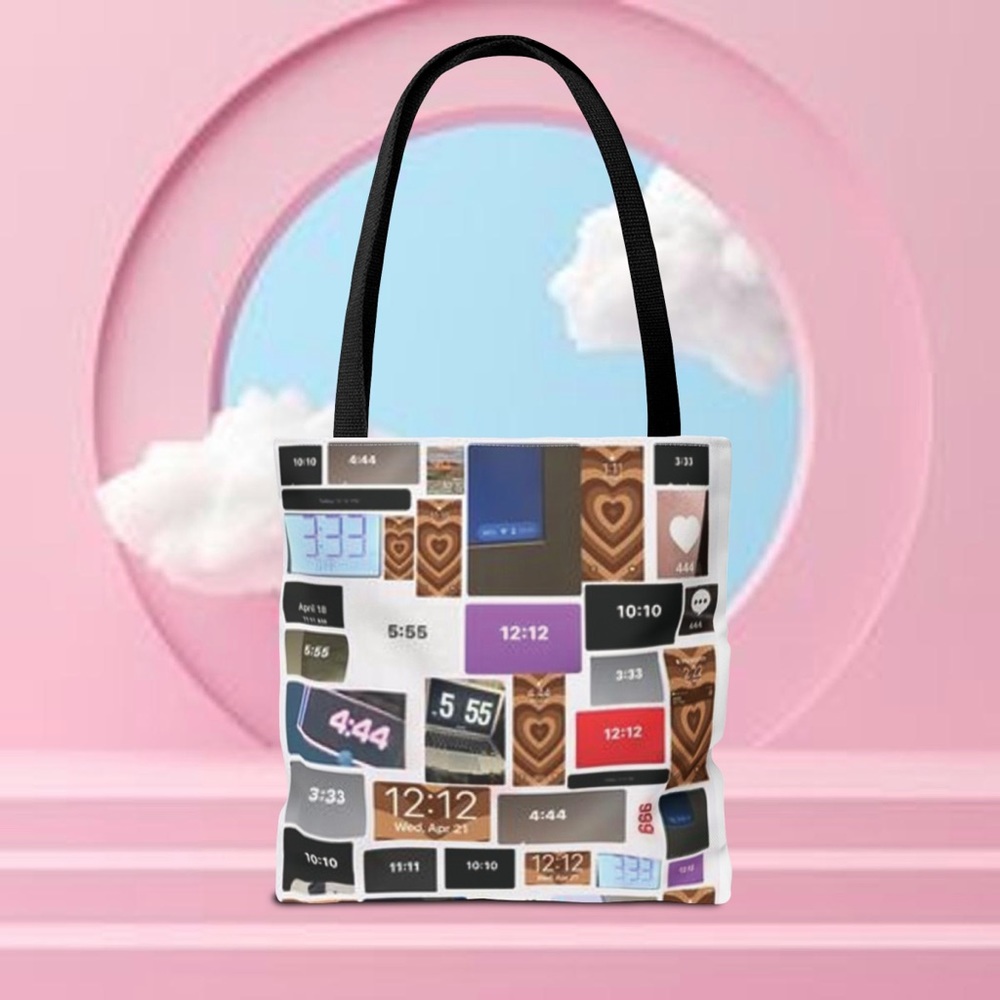 Angel number tote bag
